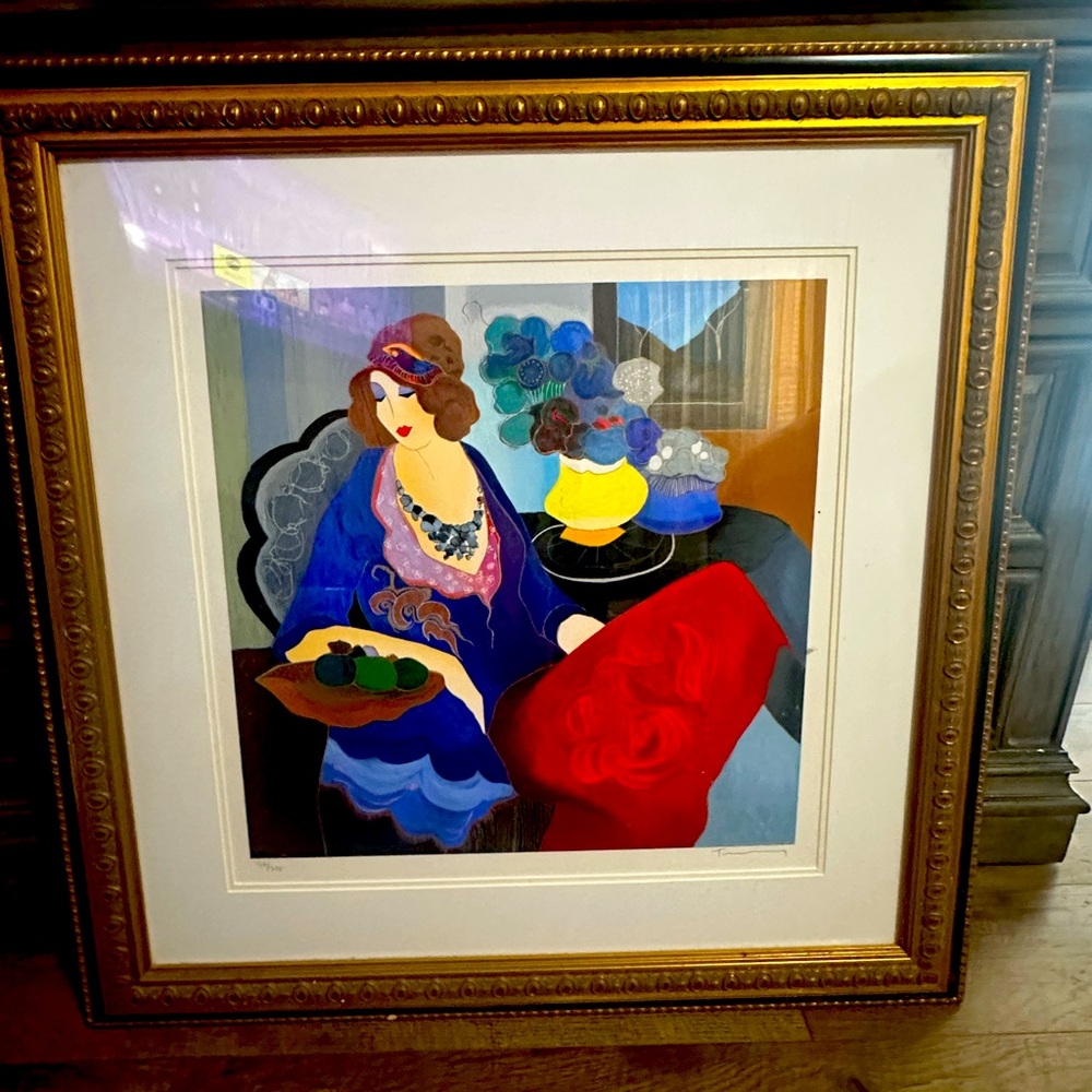 Itzchak Tarkay original on canvas Celeste Ii  Serigraph $17,000 Certified